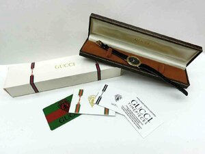 キングラム[19]GUCCI グッチ 3001M クォーツ QZ ブラック文字盤 腕時計 動作品 ケース・箱付 1円～@C790 S