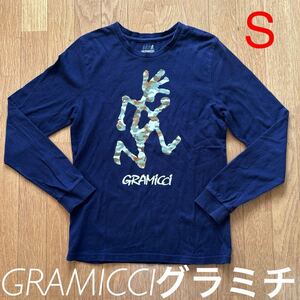 グラミチ GRAMICCI ロングT シャツ ネイビー プリント サイズS アウトドア キャンプ