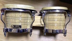 珍しいクローム(シルバー)リム！LP エルピー ボンゴ Galaxy Giovanni Series Wood Bongos Chrome Hardware LP793X-C