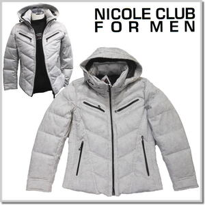 ニコルクラブフォーメン NICOLE CLUB FOR MEN マイクロスウェードダウンブルゾン 4564-3705-46(M) ライダースダウンブルゾン ジャケット