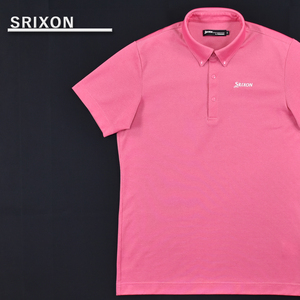 送料300円│SRIXON スリクソン ★ RGMNJA02 日本製 ドット釦 ボタンダウン 半袖 ポロシャツ ピンク メンズ M