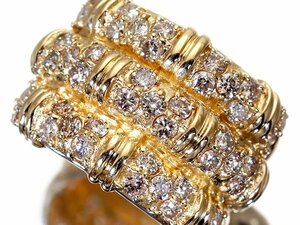 【ジュエリー極】豪華な輝き！良質天然ダイヤモンド1.00ct 高級K18イエローゴールドリング k8626uz【送料無料】