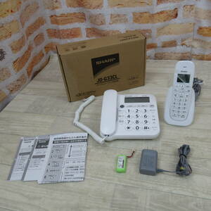 4161PB24【美品】シャープ(SHARP) 【純正品】シャープ シンプル コードレス 電話機 迷惑電話防止機能付 子機1台 ホワイト系 JD-G33CL