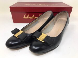 ◆Salvatore Ferragamo フェラガモ パンプス 5 1/2 靴 レディース ブラック系 中古◆0647