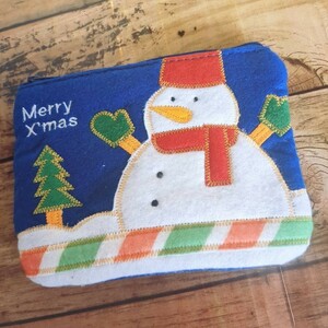 k0042 クリスマスポーチ（16×12.5cm）クリスマスプレゼントにオススメ