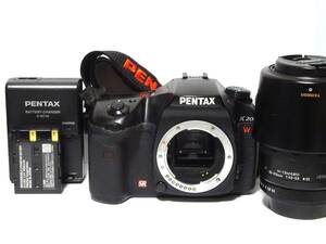 PENTAX　K20D-W　ボディ、専用バッテリ、充電器セット、望遠ズームおまけ付き