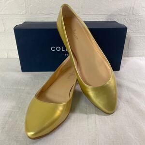 4035☆ COLE HAAN コールハーン シューズ 靴 フラットシューズ カジュアルシューズ レディース 5.5 ゴールド 箱付き