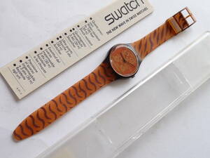 未使用電池交換済 美品 スウォッチ レギュラーモデル Swatch 1993年 Skin Print 品番GF103