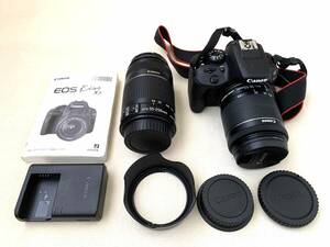 動作品　CANON　キャノン　EOS KISS X7　55-250mm　18‐55mm　ダブルレンズセット　デジタル一眼レフカメラ