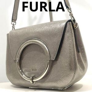 FURLA フルラ ショルダーバッグ レザー シルバー