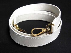 ■極美品■ Salvatore Ferragamo サルヴァトーレフェラガモ レザー ゴールド金具 バッグ用 ショルダーストラップ ホワイト系 L9800WM