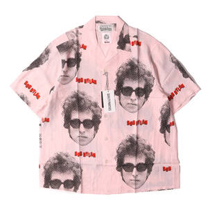 新品 WACKO MARIA ワコマリア 22SS BOB DYLAN ボブ・ディラン レーヨン ハワイアンシャツ アロハシャツ S/S HAWAIIAN SHIRT ピンク L