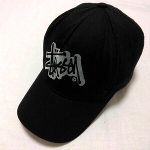 stussy oldstussy ステューシー キャップ 帽子 ブラック 黒 Headgear 6パネル オールド ヴィンテージ L XL