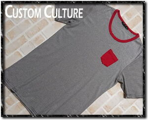 ★CUSTOM CULTURE BLACK　カスタムカルチャー　ポケット付きボーダーカットソー★