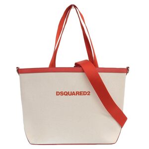 タグ付未使用 ディースクエアード 現行商品 Shopping Bag キャンバス レザー 2way ショルダー クロスボディ トート バッグ L