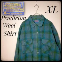 ✨美品✨60s★PENDLETON★ウールシャツ★ブルー系チェック★XL