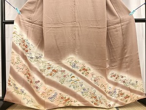 平和屋着物■豪華色留袖　刺繍　秋草文　暈し染め　金彩　三越扱い　正絹　逸品　BAAL1377ph