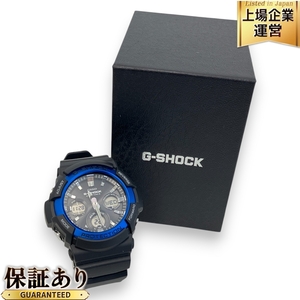 CASIO GAW-100B-1A2JF G-SHOCK 腕時計 稼働品 電波ソーラー マルチバンド6 ブラック ブルー 樹脂バンド カシオ 中古 良好 Z9583106