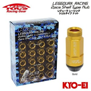 協永産業 Kics レデューラレーシング 2pcs シェルタイプナット (RL53) ゴールド M12×P1.5 20pcs (ナット16p＋ロックナット4p) ローレッ