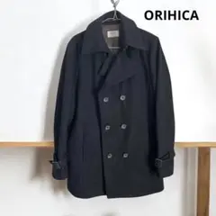 『ORIHICA』 オリヒカ 黒 メンズ ウール ピーコート ビジネス用に