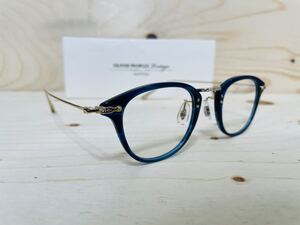 ◆OLIVER PEOPLES◆OV5389D 1662◆Davitt◆オリバーピープルズ チタンフレーム 人気 伊達眼鏡 ネイビー ゴールド 未使用 美品 