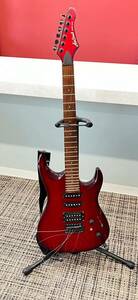 ARIA アリア　エレキギター　Aria Pro Ⅱ MAC-series　 ギター　弦楽器　本体　赤系　スタンド付き