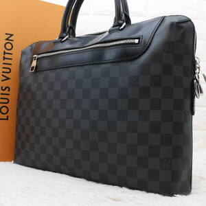 LOUIS VUITTON ルイヴィトン ポルトドキュマン ジュール N48260 ダミエ グラフィット ブリーフケース ビジネスバッグ A4収納 レザー メンズ