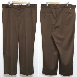 即決 70s 80s W38 L28 ディッキーズ DICKIES ワークパンツ WorkPants 874 ダークブラウン チビタグ TALON VINTAGE USA製