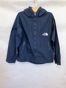 送料込★THE NORTH FACE ザノースフェイス コンパクトジャケット 130cm ネイビー×オフホワイト フード取り外し可 男女共用 キッズ 3406673