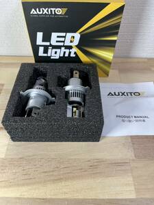 【一円スタート】AUXITO H4 Hi/Lo LEDヘッドライト 車用 新基準車検対応 ZES LEDチップ搭載 3倍明るさUP「1円」URA01_3673