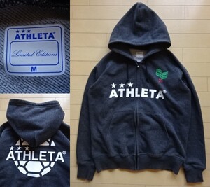 【ATHLETA】CAFE DO BRASIL フルジップ スウェットパーカー ダークグレー SIZE:MEDIUM (アスレタ,カフェドブラジル,フットサル)