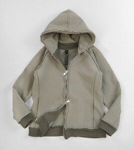 1円～★ wjk ◆ super urake parka パーカ グレージュ Mサイズ カットオフ ヘビーウェイト スウェット ブルゾン ダブルジェイケイ ◆4/MU31