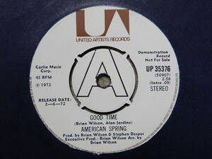 American Spring-Good Time★英 Orig.デモAラベ美品 7”/Brian Wilson/Beach Boys