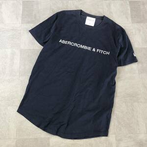 Aberarombie&Fitch アバクロ　アバクロンビー&フィッチ　フロント刺繍半袖Tシャツ 半袖シャツ　半袖カットソー　ネイビー　サイズS 古着