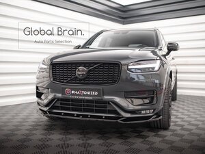 2019- ボルボ XC90 後期 Rデザイン フロント リップ スポイラー V1/ フロント スプリッタ― バンパー アンダー ディフューザー フラップ