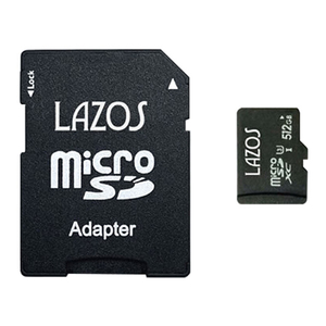 【20個セット】 Lazos microSDXCメモリーカード 512GB UHS-I U3 CLASS10 紙パッケージ L-B512MSD10-U3X20 /l