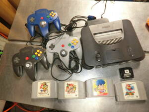 任天堂 ニンテンドーロクヨン 本体 セット 未検品ジャンク N64 コントローラー ACアダプター等