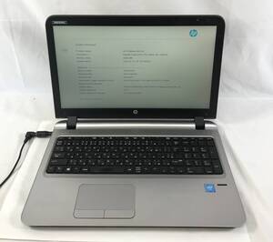 K5050911 HP ProBook 450 G3 1点 /3855U/4GB/HDD なし/AC欠品【通電OK】1119