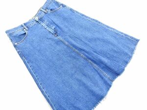 ZARA WOMAN ザラ ウーマン カットオフ Aライン 台形 デニムスカート sizeL/青 ■■ ☆ efb0 レディース