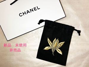 ★新品 未使用★ 非売品 CHANEL シャネル ポーチ 巾着 巾着袋 巾着ポーチ サブリマージュ SUBLIMAGE ノベルティ 布袋 刺繍 小物入れ ロゴ