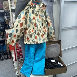 ◎M244 RESEEDA TODDLER SUIT RES51004 上下セット 120サイズ CREAMｘSAX/VAXPOT 未使用 子供用スノーブーツ 18.5～19.5㎝ VA-8257 セット