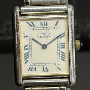 C027-W13-115 ◎ Cartier カルティエ マストタンク ローマン 腕時計 メンズ クオーツ SV925 690006