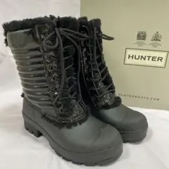 HUNTER ハンター ブーツ スノーブーツ 黒 パテント UK4