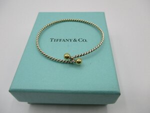 【美品】ティファニー　TIFFANY　ラブノット　コンビブレス・バングル　シルバー925/750　イエローゴールド