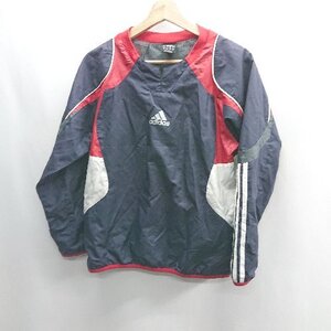 ◇ Θ adidas アディダス 裏地メッシュ素材 製品タグに名前の記入あり 長袖 ジャージ サイズ 150 ネイビー系 メンズ E