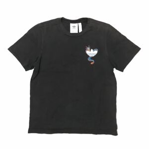 adidas アディダス Tシャツ ブラック M ドラゴン チャイナデザイン 