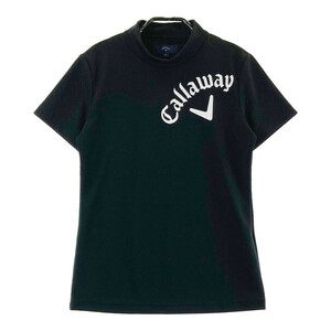 CALLAWAY キャロウェイ 2023年モデル ハイネック 半袖Tシャツ ロゴ ブラック系 S [240101238853] ゴルフウェア レディース