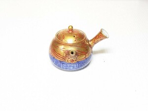 急須 茶道具 茶器 煎茶器 茶注 朱泥 九谷焼 煎茶道具 茶器 茶具 骨董品 色彩 アンティーク 横手 2