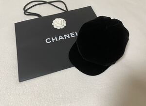 新品未使用　CHANEL シャネル　帽子　ベロア　ベースボールキャップ キャスケット　ベルベット　M レア　　装飾　小物　可愛い　人気　完売