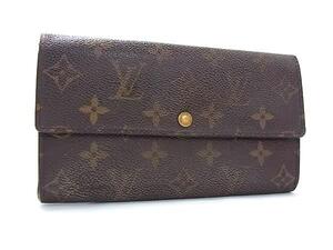 1円 LOUIS VUITTON ルイヴィトン M61725 モノグラム ポシェット ポルトモネクレディ 二つ折り 長財布 ウォレット ブラウン系 FL3421